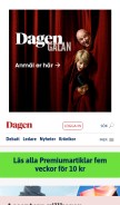 How dagen.se looks like on a mobile device such as an iPhone.