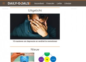 How daily-goals.com looks like on a tablet such as an iPad.