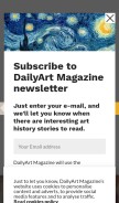 How dailyartmagazine.com looks like on a mobile device such as an iPhone.