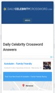 How dailycelebritycrossword.com looks like on a mobile device such as an iPhone.