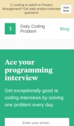 How dailycodingproblem.com looks like on a mobile device such as an iPhone.