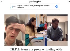 How dailydot.com looks like on a tablet such as an iPad.