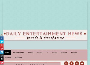 How dailyentertainmentnews.com looks like on a tablet such as an iPad.