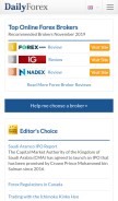 How dailyforex.com looks like on a mobile device such as an iPhone.