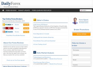 How dailyforex.com looks like on a tablet such as an iPad.