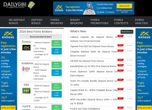 How dailyforexbonus.com looks like on a tablet such as an iPad.