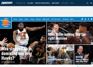 How dailyknicks.com looks like on a tablet such as an iPad.
