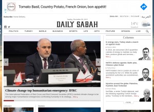 How dailysabah.com looks like on a tablet such as an iPad.