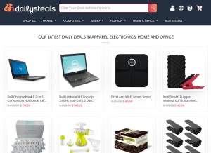 How dailysteals.com looks like on a tablet such as an iPad.