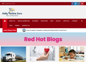 How dailytacticsguru.com looks like on a tablet such as an iPad.