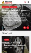 How dailytrafficalerts.com looks like on a mobile device such as an iPhone.