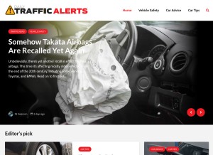 How dailytrafficalerts.com looks like on a tablet such as an iPad.
