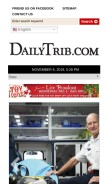 How dailytrib.com looks like on a mobile device such as an iPhone.