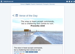 How dailyverses.net looks like on a tablet such as an iPad.