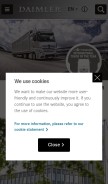 How daimler.com looks like on a mobile device such as an iPhone.