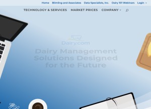 How dairy.com looks like on a tablet such as an iPad.
