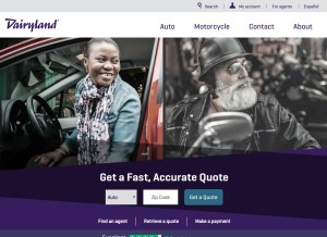 How dairylandauto.com looks like on a tablet such as an iPad.