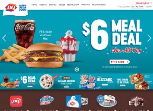 How dairyqueen.com looks like on a tablet such as an iPad.