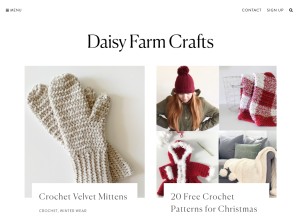 How daisyfarmcrafts.com looks like on a tablet such as an iPad.