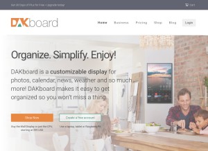 How dakboard.com looks like on a tablet such as an iPad.