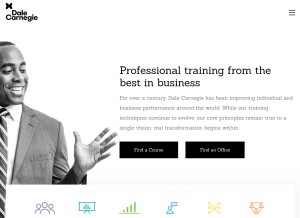 How dalecarnegie.com looks like on a tablet such as an iPad.