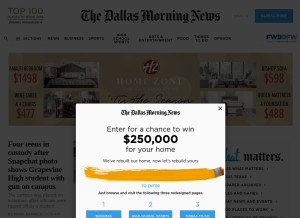How dallasnews.com looks like on a tablet such as an iPad.