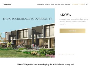 How damacproperties.com looks like on a tablet such as an iPad.