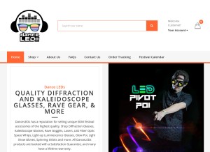 How danceleds.com looks like on a tablet such as an iPad.
