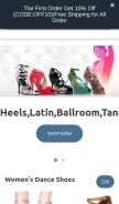 How danceshoesmart.com looks like on a mobile device such as an iPhone.