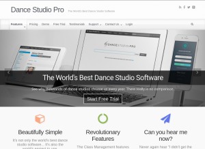 How dancestudio-pro.com looks like on a tablet such as an iPad.