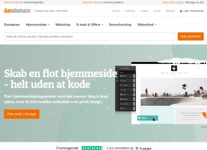 How dandomain.dk looks like on a tablet such as an iPad.
