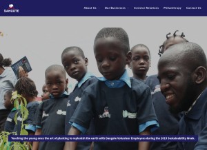 How dangote-group.com looks like on a tablet such as an iPad.