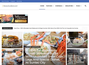 How danielfooddiary.com looks like on a tablet such as an iPad.