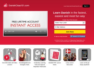 How danishclass101.com looks like on a tablet such as an iPad.