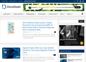 How dansdeals.com looks like on a tablet such as an iPad.