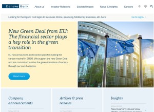 How danskebank.com looks like on a tablet such as an iPad.