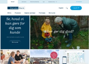 How danskebank.dk looks like on a tablet such as an iPad.