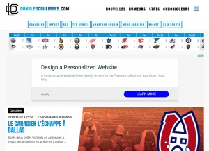 How danslescoulisses.com looks like on a tablet such as an iPad.