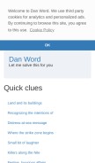 How danword.com looks like on a mobile device such as an iPhone.