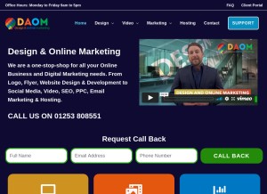 How daom.co.uk looks like on a tablet such as an iPad.