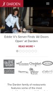 How darden.com looks like on a mobile device such as an iPhone.