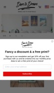How daretodreamprints.com looks like on a mobile device such as an iPhone.