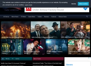 How darkhorizons.com looks like on a tablet such as an iPad.