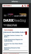 How darkreading.com looks like on a mobile device such as an iPhone.