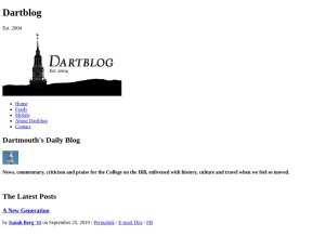 How dartblog.com looks like on a tablet such as an iPad.