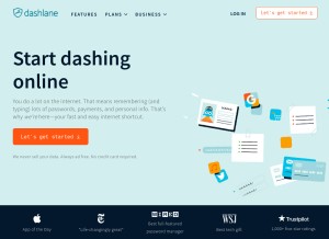 How dashlane.com looks like on a tablet such as an iPad.