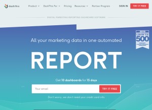 How dashthis.com looks like on a tablet such as an iPad.