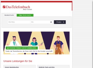 How dastelefonbuch.de looks like on a tablet such as an iPad.