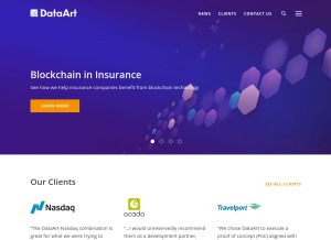 How dataart.com looks like on a tablet such as an iPad.