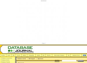 How databasejournal.com looks like on a tablet such as an iPad.